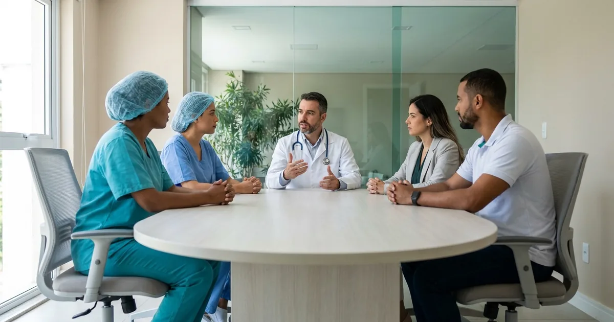 Dentista e médico analisando a lista do Anexo III da LC 214/2025 com o contador especialista da PleniHub